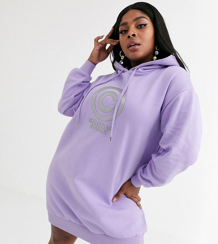 Asos Design X Christian Cowan Curve Hooded Logo Sweat Dress