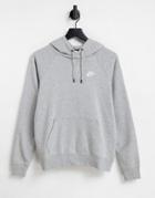Nike Essential Fleece Hoodie In Gray Heather-grey