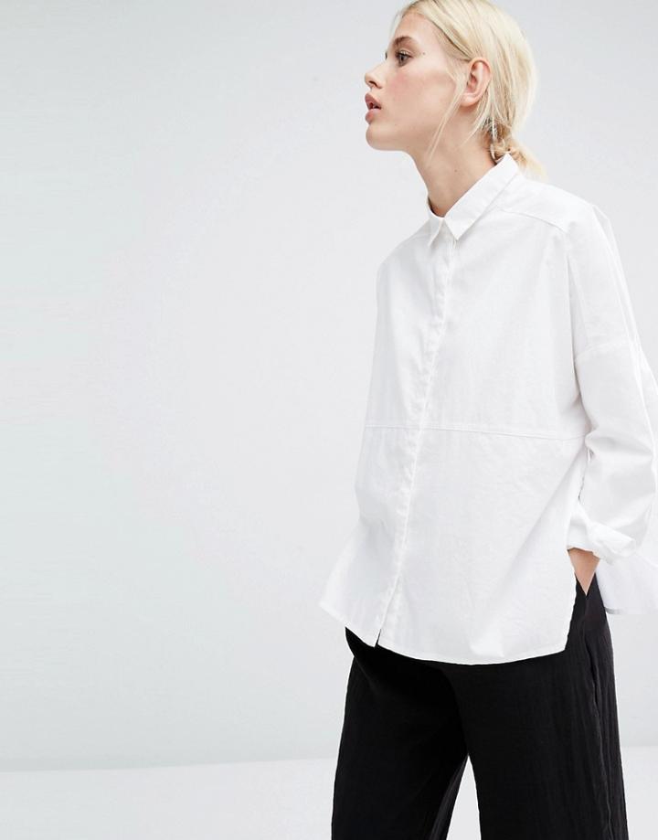 Monki Collared Shirt - White