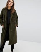 Parka London Rosie Check Coat - Green
