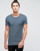 Asos T-shirt With Crew Neck In Dark Slate - Blue