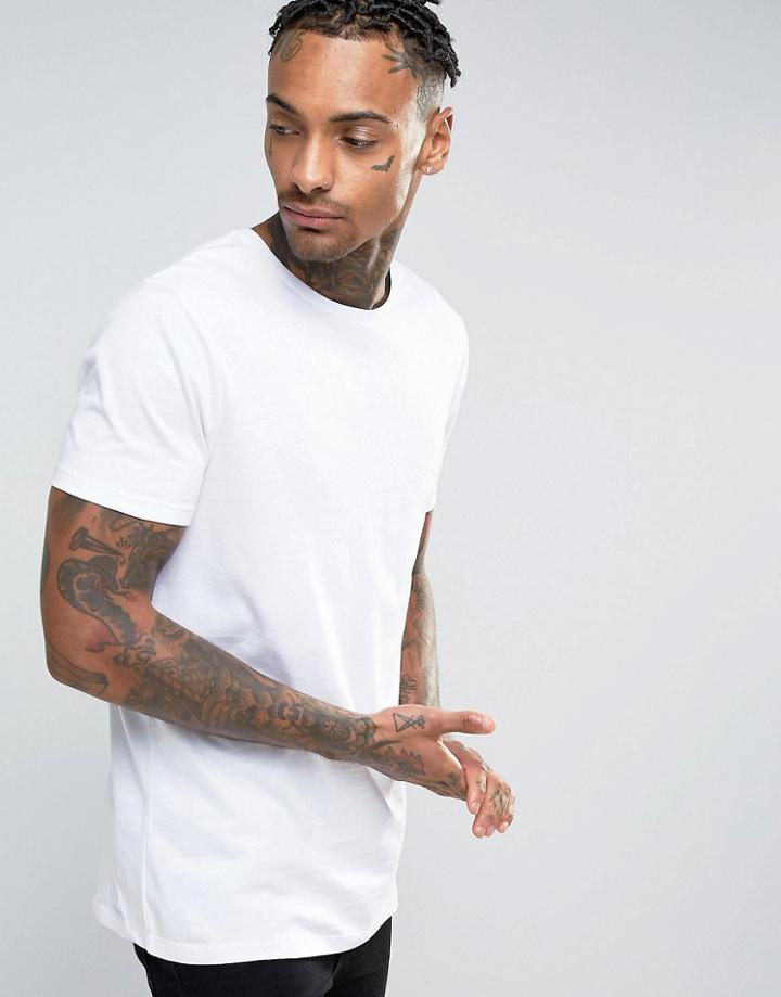 Asos Design T-shirt With Crew Neck In White - White