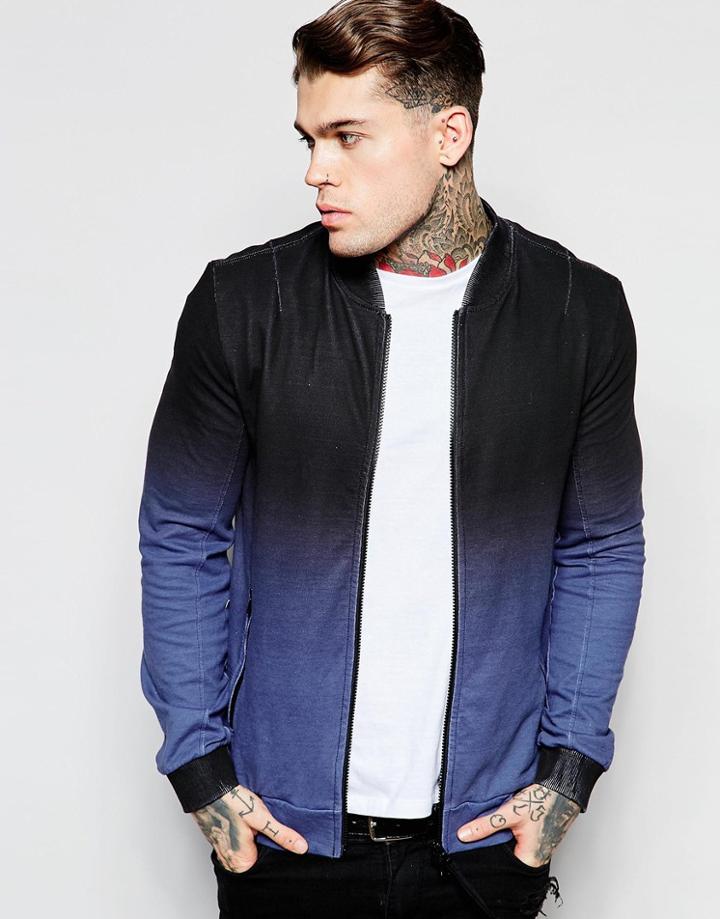 Religion Dip Dye Sweat Bomber Jacket