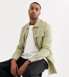 Asos White Tall Regular Shirt With Utility Pockets-neutral