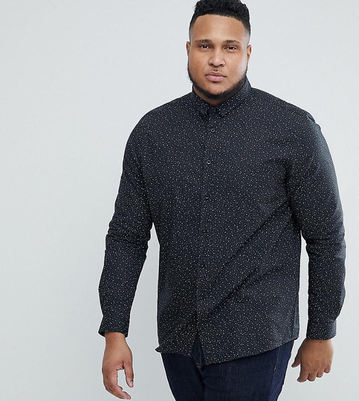 Heart & Dagger Plus Skinny Polka Dot Shirt - Black