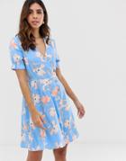 Vero Moda Floral Stripe Tea Mini Dress - Multi