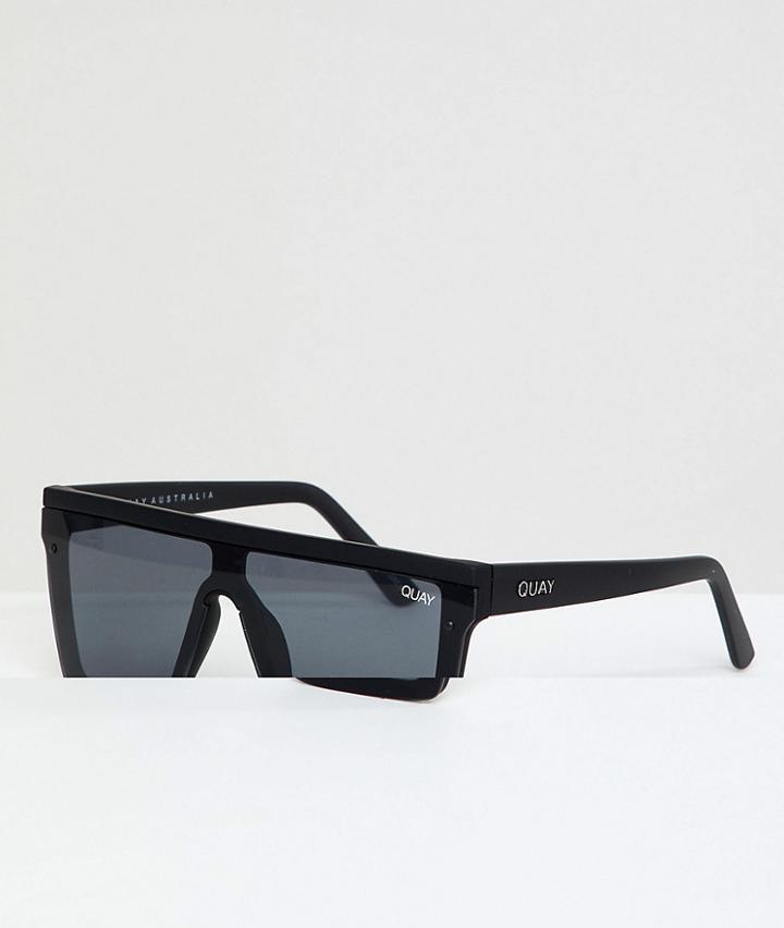 Quay Australia Hindsight Square Sunglasses In Black - Black