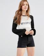 Wildfox Long Sleeve Baseball T-shirt - Vintage Lace