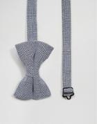 Asos Bow Tie In Textured Navy - Navy