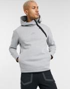 Nike Tech Fleece Asymmetric Half-zip Hoodie In Gray-grey
