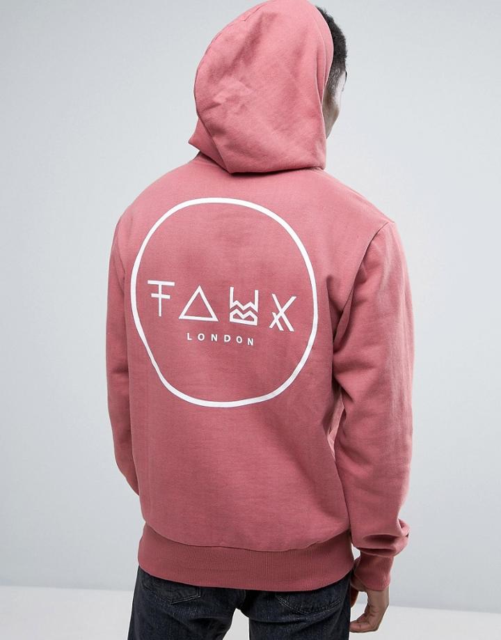Friend Or Faux Crescent Back Print Hoodie - Multi