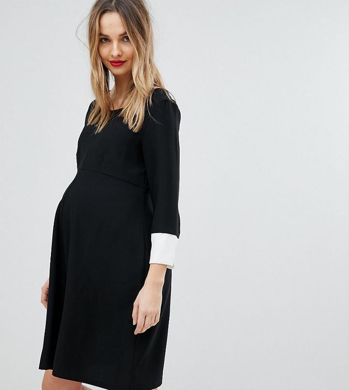 Isabella Oliver Shift Dress With Fluted Sleeve - Black