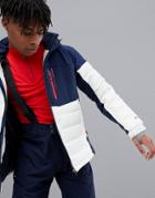 Protest Mount 18 Puffer Snow Jacket In White/blue - White