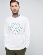 Poler Long Sleeve T-shirt With Tent Logo - White