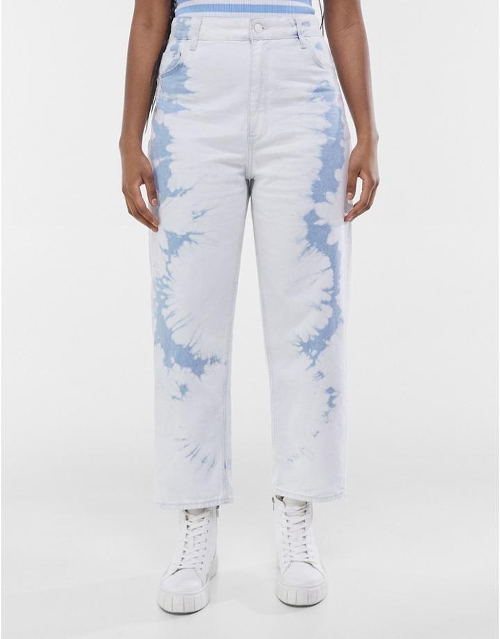 Bershka Tie-dye Jeans In White