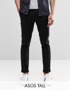 Asos Tall Skinny Chinos In Black - Black