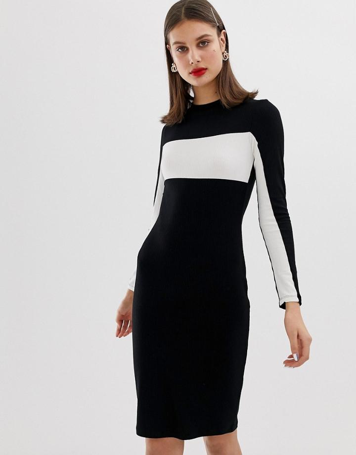 River Island Bodycon Dress With Stripe In Black