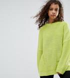Asos Petite Oversized Chunky Sweater - Green
