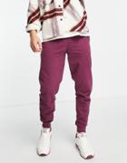 Asos Design Tapered Sweatpants In Burgundy - Part Of A Set