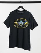 New Look Oversized T-shirt With Batman Print In Black