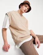 Asos Design Oversized Sweatshirt Tank Top In Gray