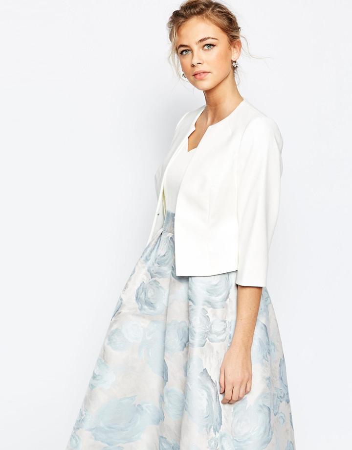 Coast Kemara Crop Jacket In Ivory - Ivory