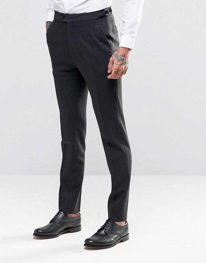 Hart Hollywood By Nick Hart Skinny Smart Pants In Flannel - Gray