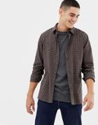 Jefferson Small Brown And Gray Check Shirt - Yellow