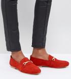 Asos Movement Leather Loafers - Red