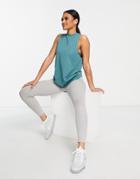 Asos 4505 High Neck Drop Armhole Relaxed Gym Tank Top-green