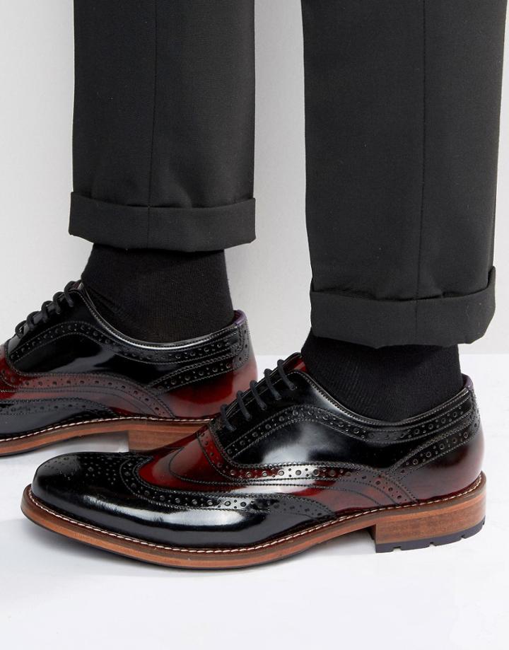 Ted Baker Krelly High Shine Oxford Brogue Shoes - Red