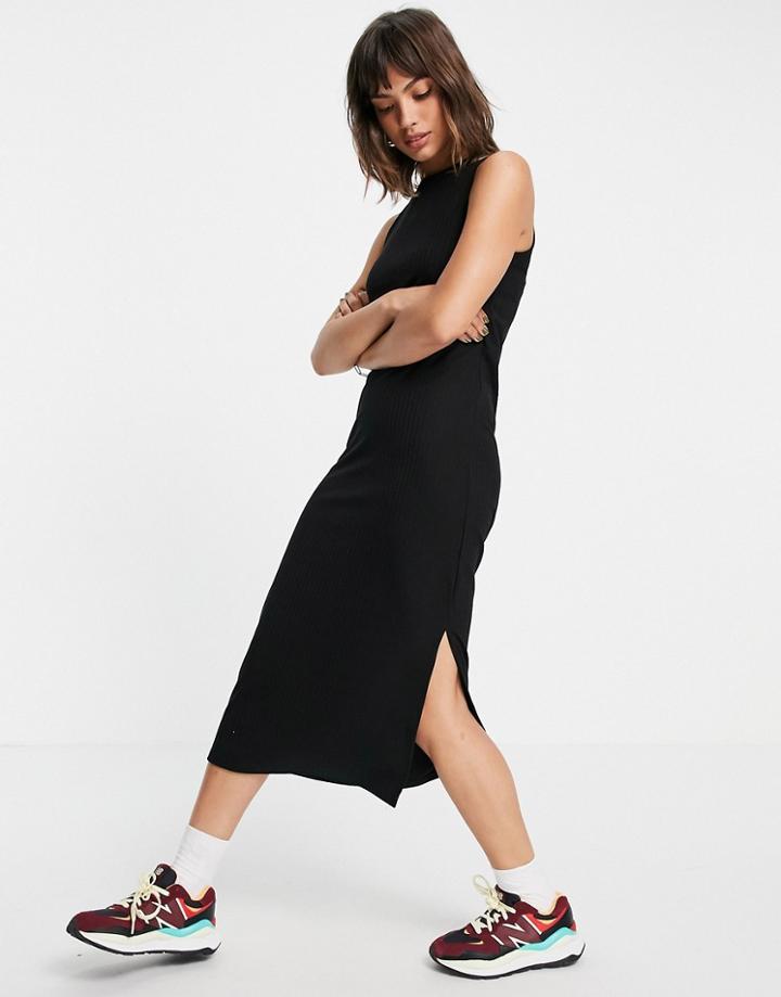 Vero Moda Sleeveless Midi T-shirt Dress In Black