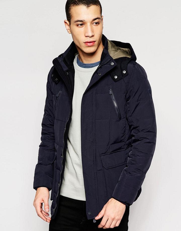 Puffa Parka With Hood - Navy
