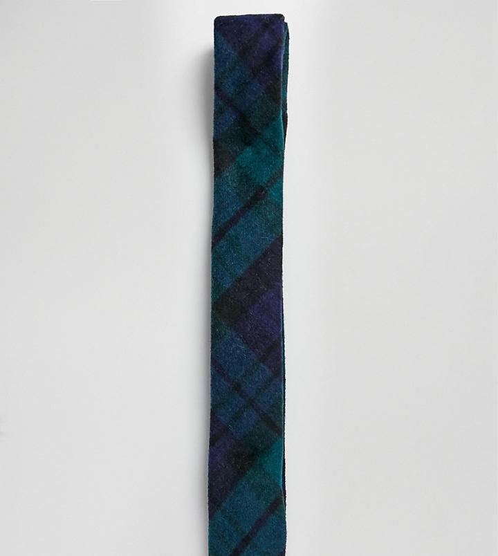 Heart & Dagger Tie In Navy Check - Navy