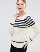 Vero Moda Stripe Sweater - Beige