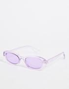 Asos Design 90's Oval Sunglasses In Purple - Purple