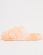 Asos Design Zoe Quilted Slide Slippers In Orange