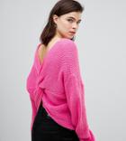 Asos Tall Chunky Sweater Twist Back - Pink