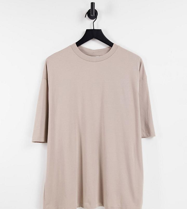 Collusion Organic Cotton Oversized T-shirt In Sand-yellow