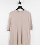 Collusion Organic Cotton Oversized T-shirt In Sand-yellow