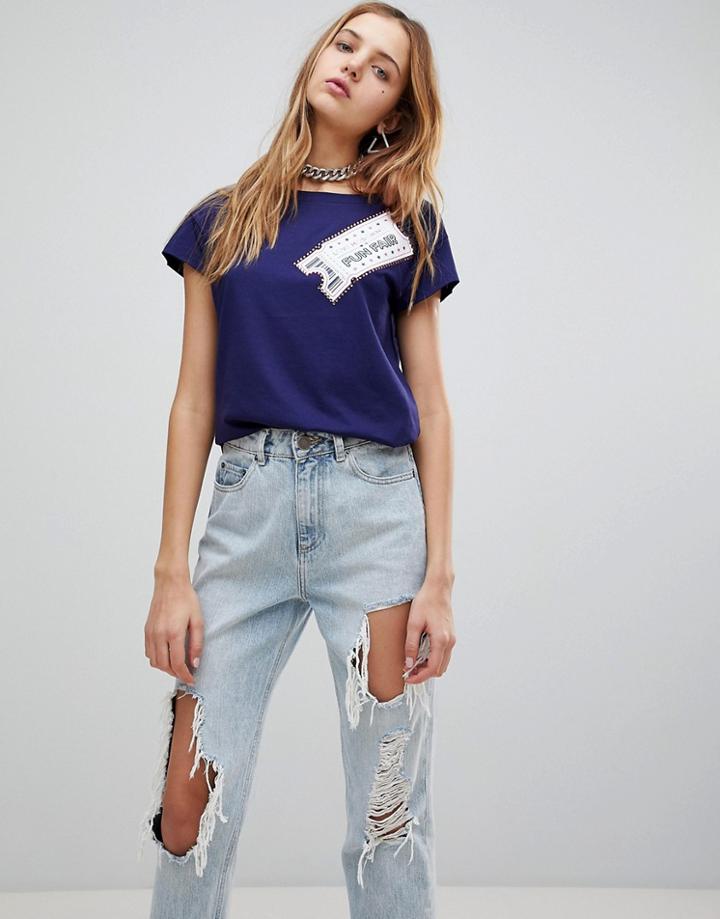 Love Moschino Ticket T-shirt - Navy