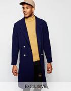 Reclaimed Vintage Duster Trench Coat - Navy