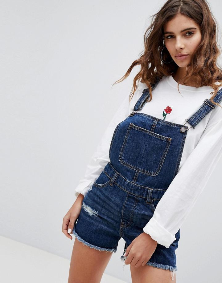 Bershka Denim Overalls - Blue