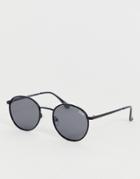 Quay Australia Omen Round Sunglasses With Polarized Lens In Black