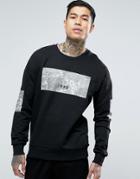 Jack & Jones Sweat With Chest And Sleeve Placement - Black
