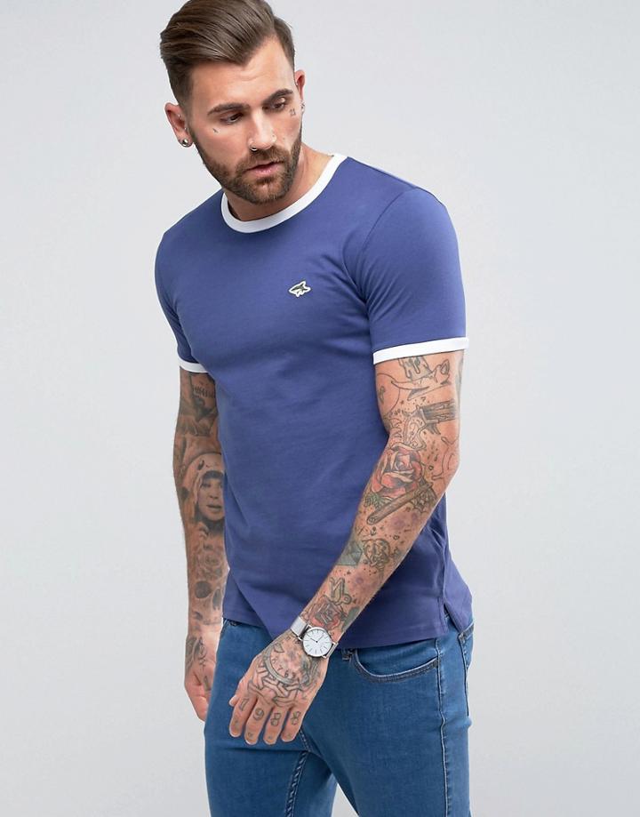 Le Shark Enzyme Washed Ringer T-shirt - Navy