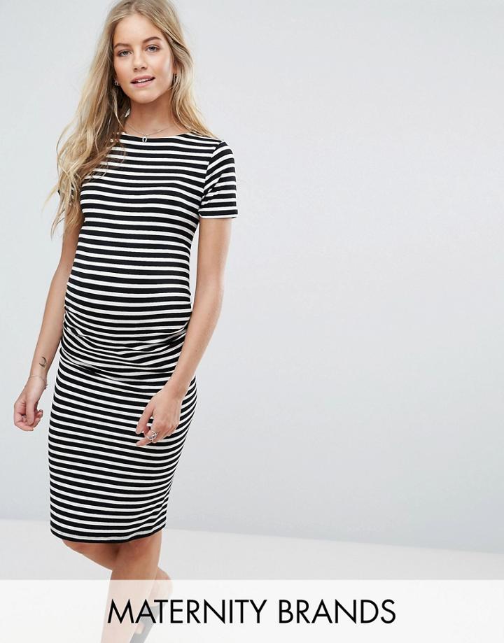 New Look Maternity Rouch Side Midi Dress - Black