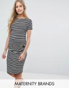 New Look Maternity Rouch Side Midi Dress - Black