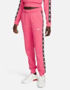 Nike Tape Pack Regular Fit Cuffed Fleece Sweatpants In Dusty Red