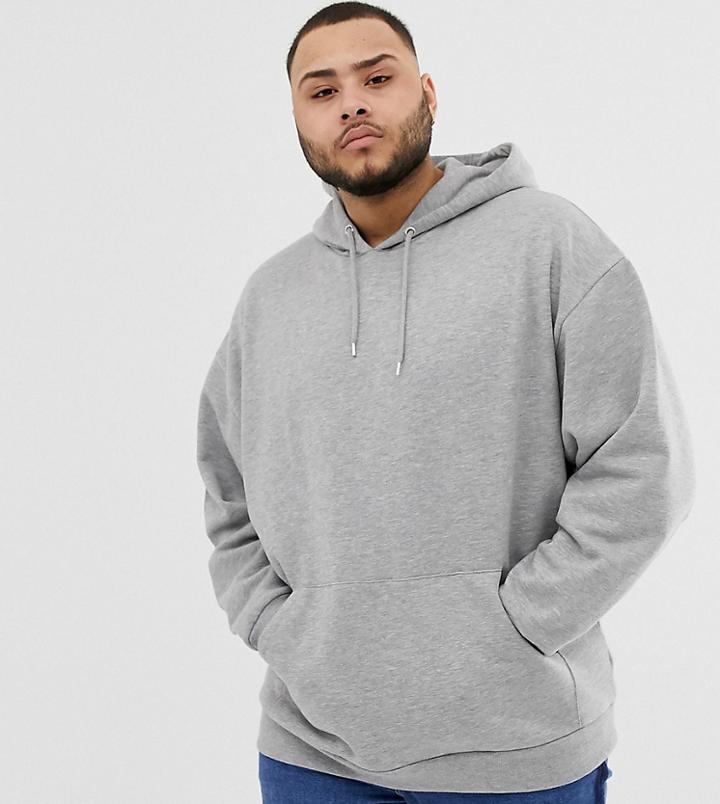Asos Design Plus Oversized Hoodie In Gray Marl - Gray